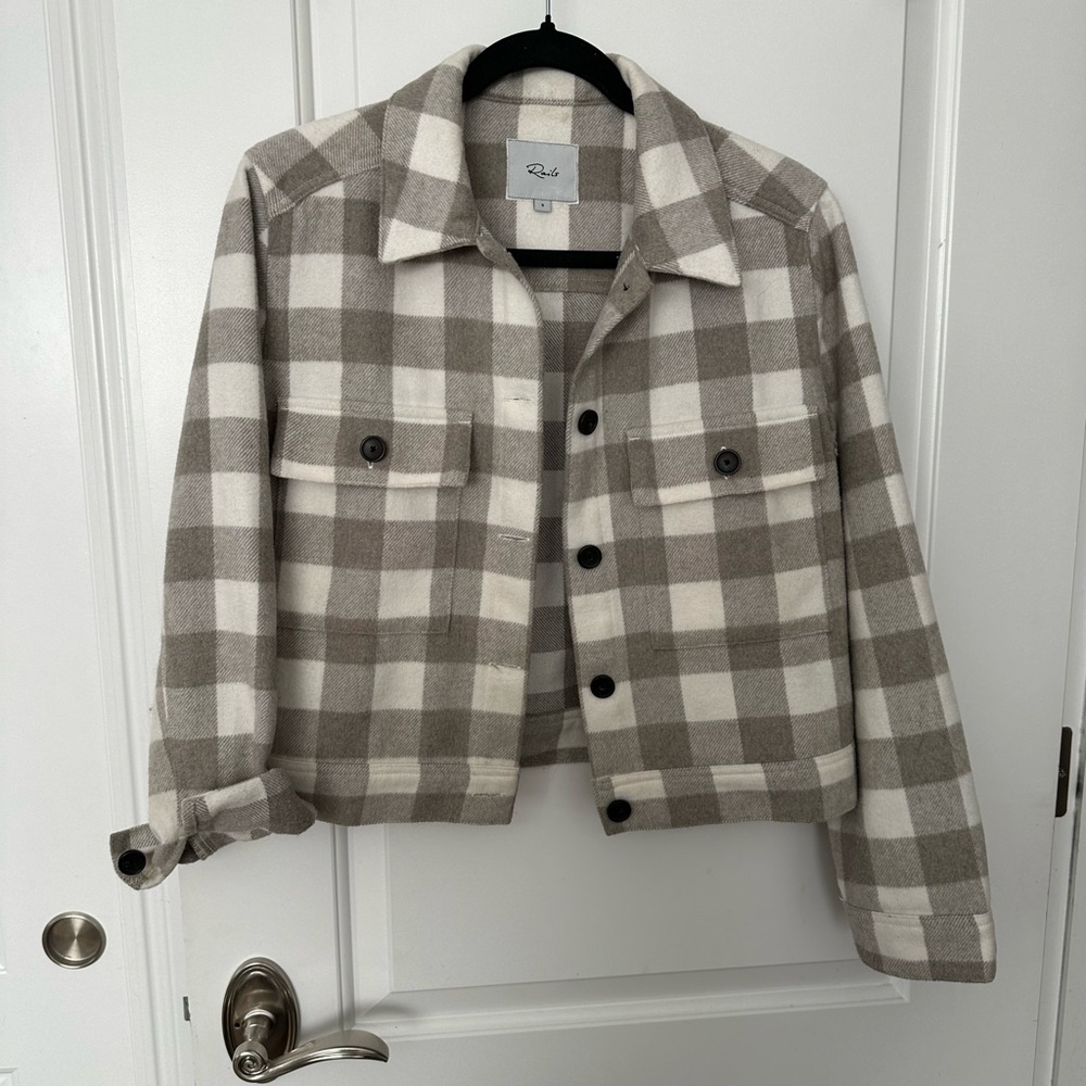 Rails Checkered Tan and Cream Shacket